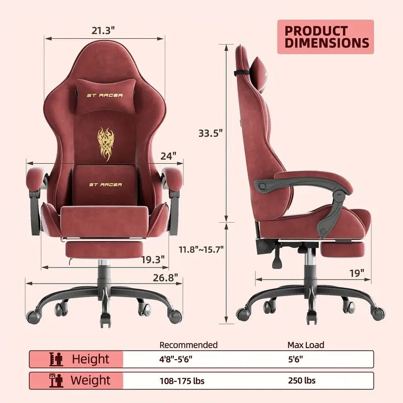 stracer velvet chair footrest high back - Temu