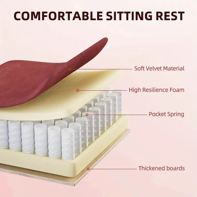 stracer velvet chair footrest high back - Temu